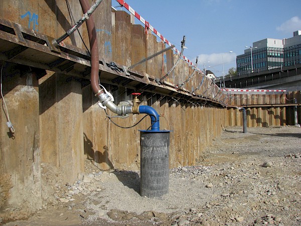 Grundwasserabsenkung in Baugrube