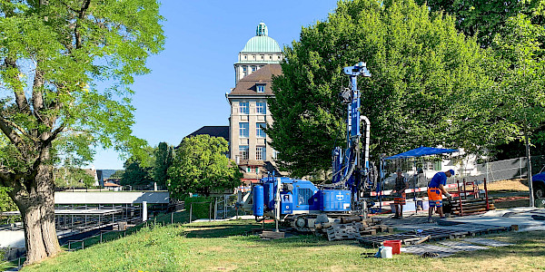 Sondierbohrung im Stadtgebiet
