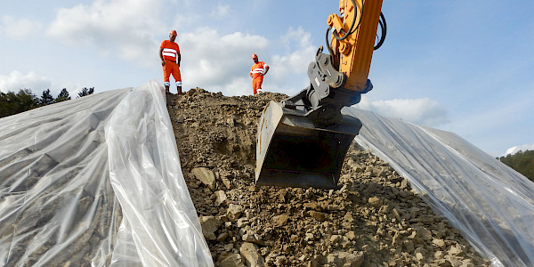 Beprobung mit Bagger